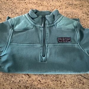 Boys Vineyard Vines Teal Quarter-Zip Shep Shirt